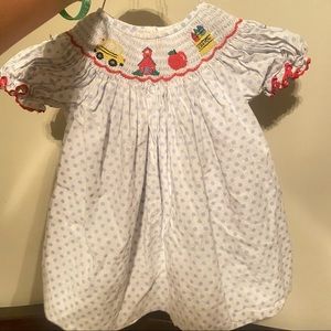 Back to school smocked dress